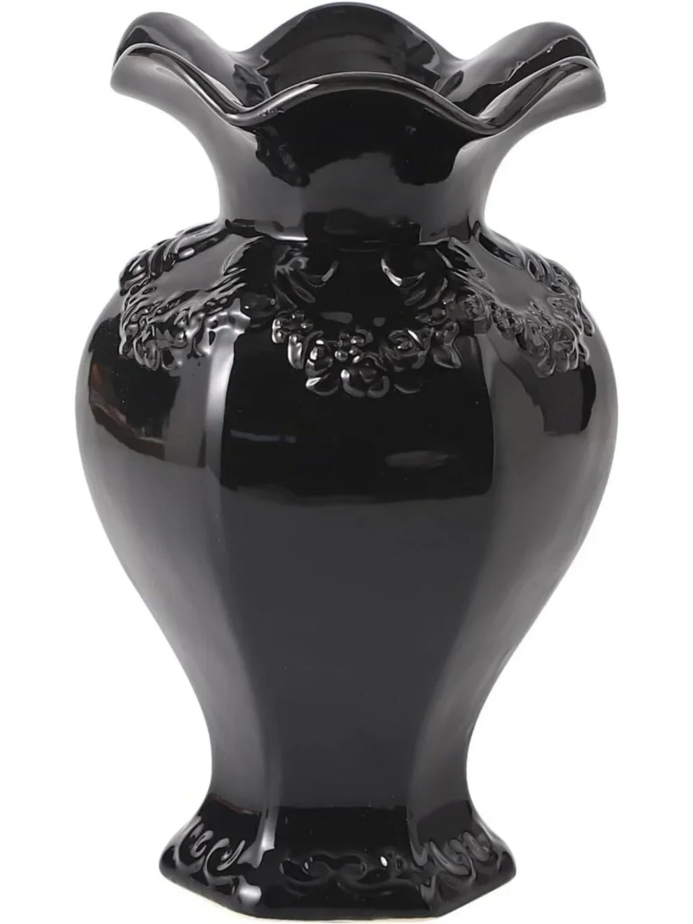 Modern Black Ceramic Vase - Boho Minimalist Decor for Living Room, Office
